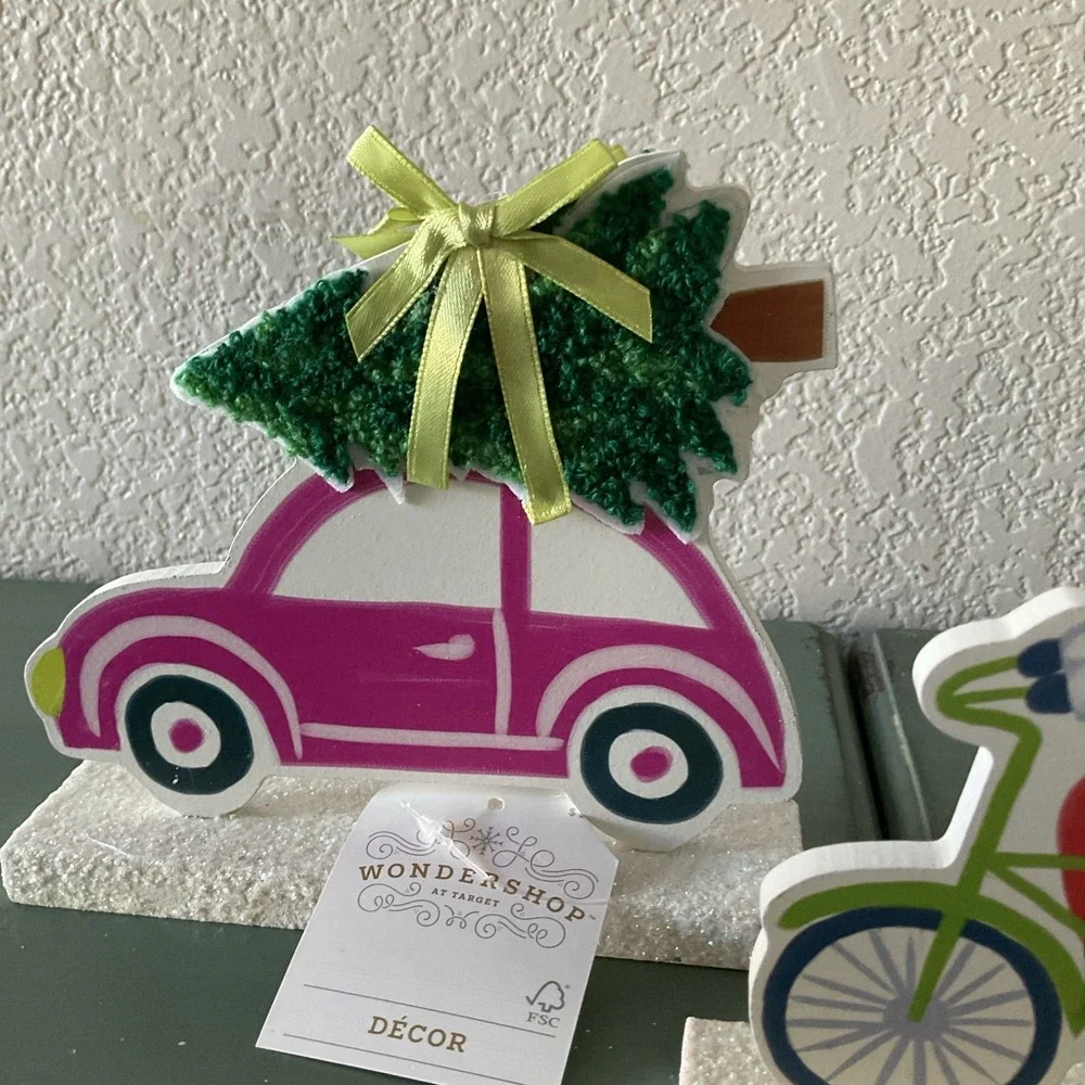 Wondershop by Target Christmas Decor, 3 Car Truck Hauling Christmas New Santa